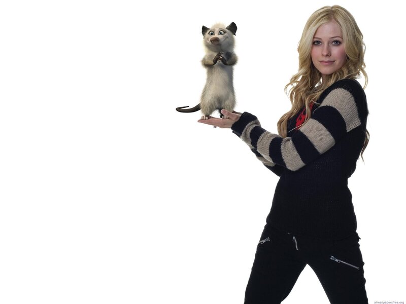 Avril Lavigne with animated possum