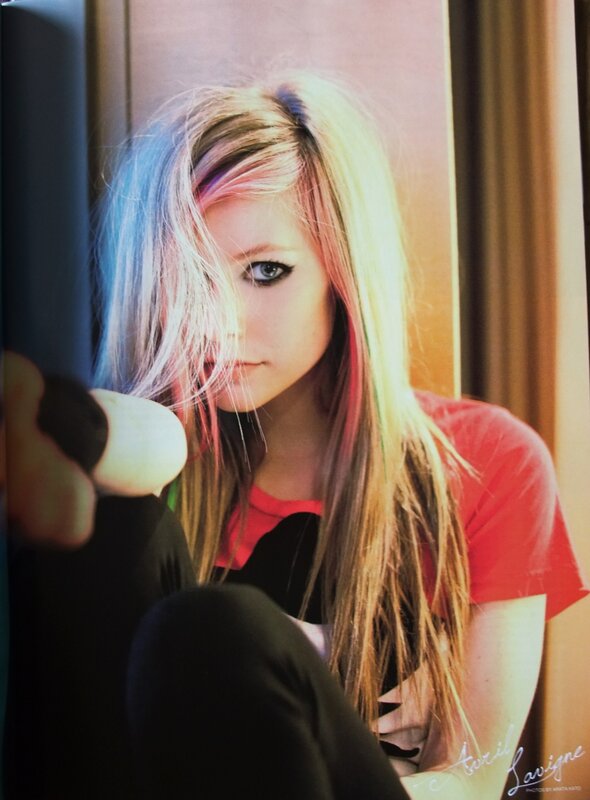 Avril Lavigne with colorful hair