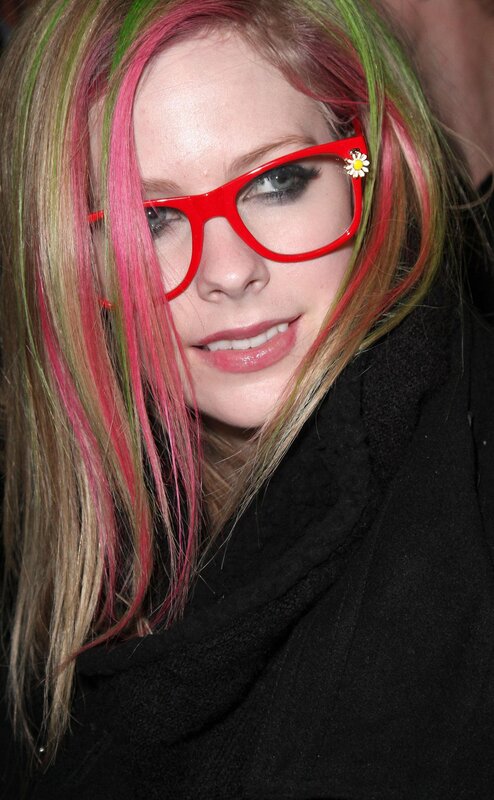 Avril Lavigne with colorful hair