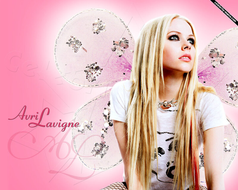 Avril Lavigne with fairy wings