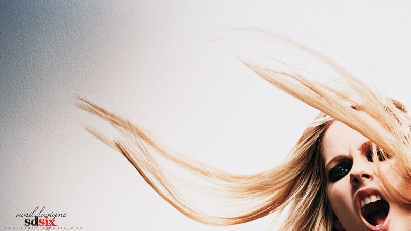 Avril Lavigne with flowing hair