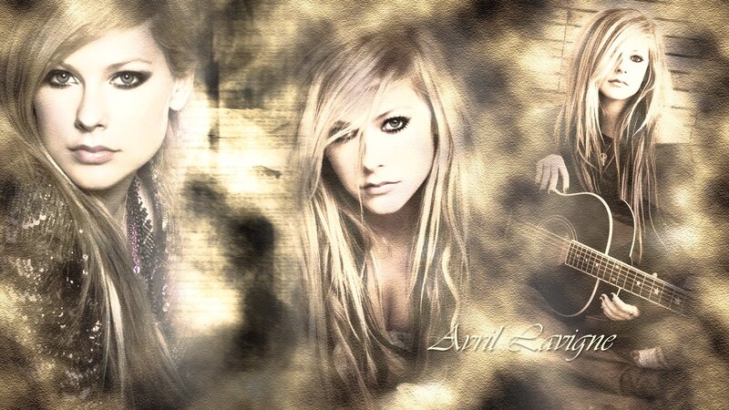 Avril Lavigne with Guitar — Brown