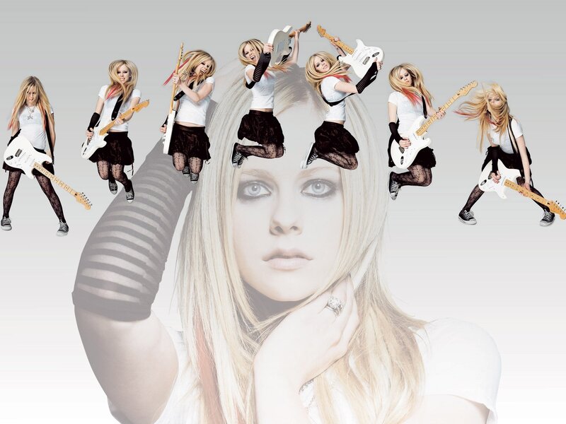 Avril Lavigne with Guitar — White, Dynamic