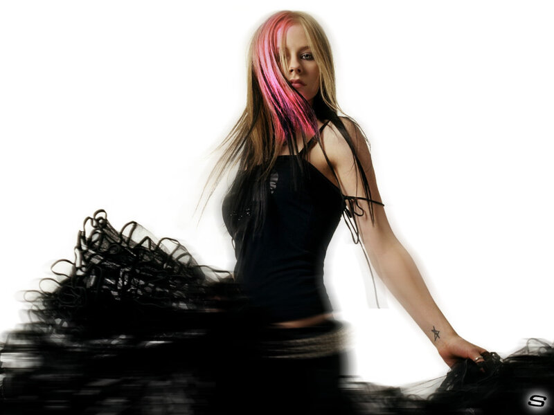 Avril Lavigne with pink hair