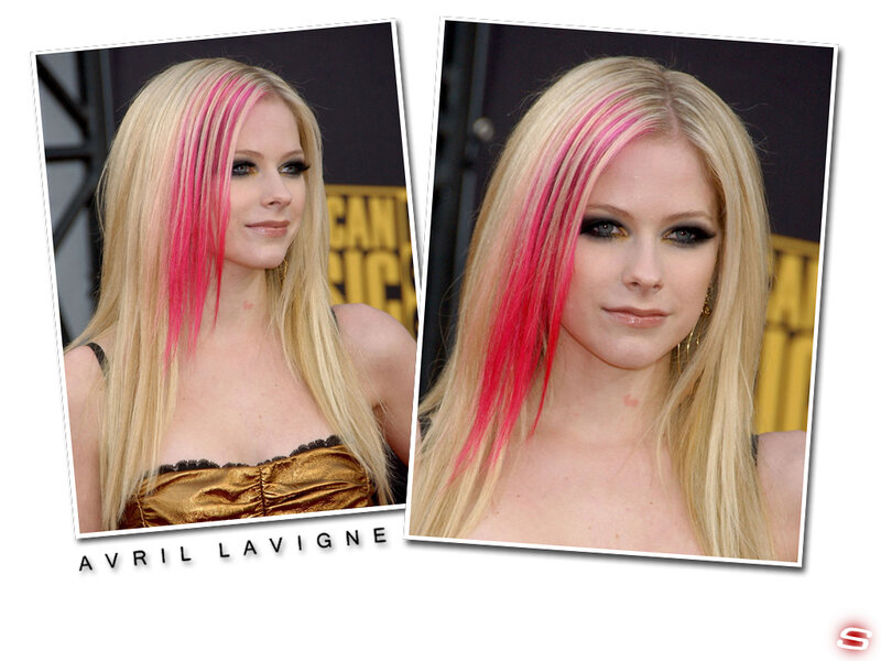 Avril Lavigne with pink streaks
