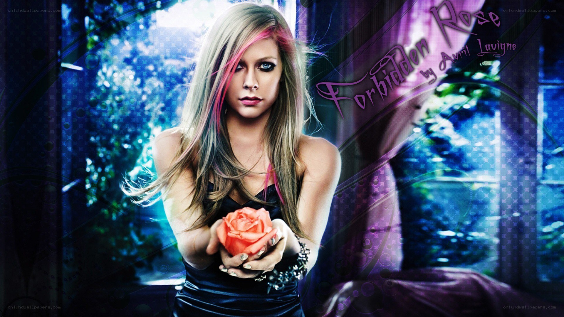 Avril Lavigne with rose