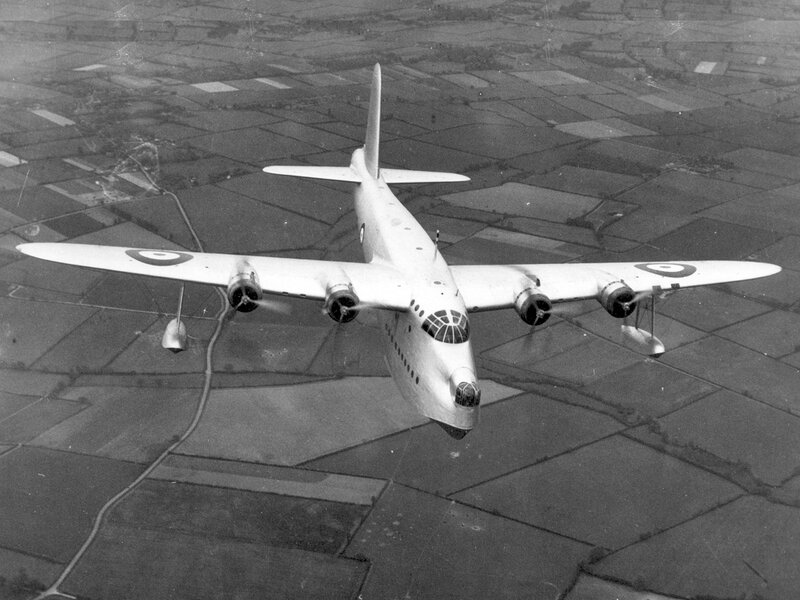 Avro York in flight