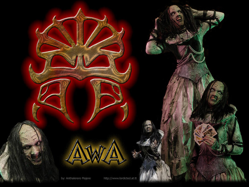 AWA horror characters and logo