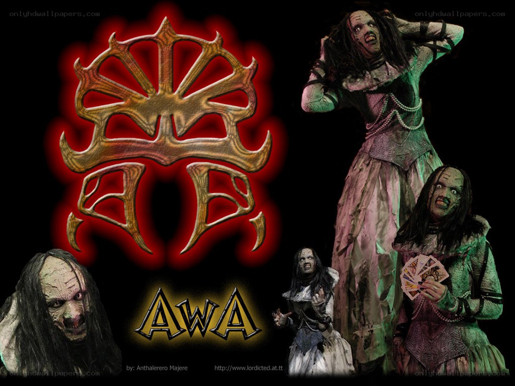 AWA horror characters and logo