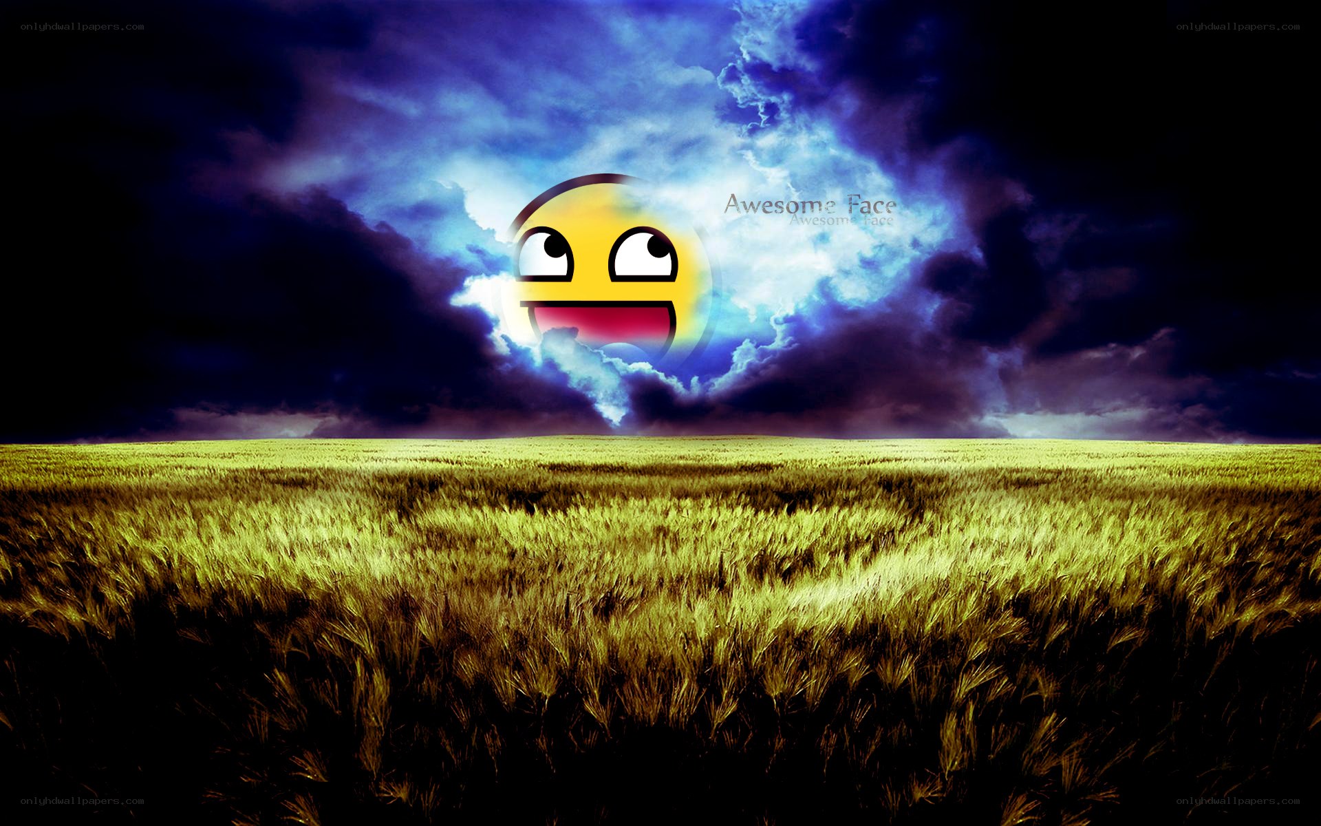 Awesome Face in stormy sky