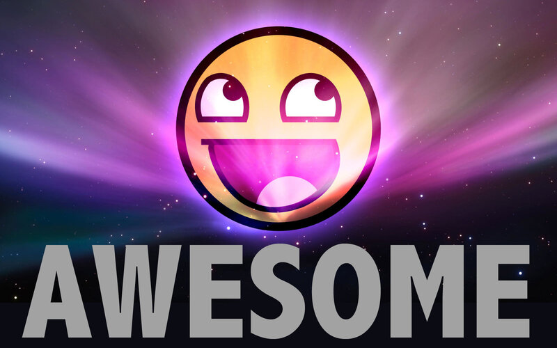 Awesome meme with glowing smiley