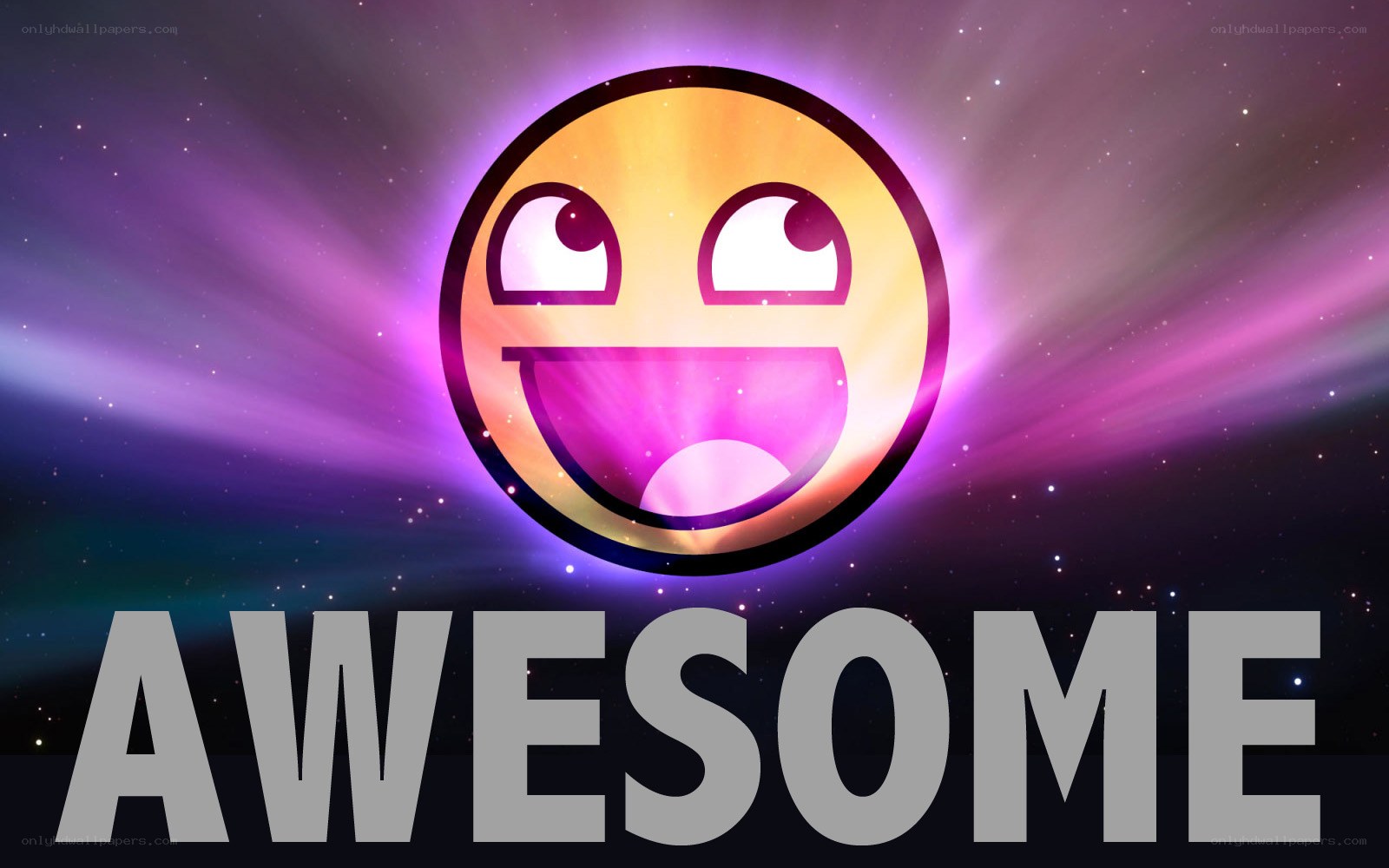 Awesome meme with glowing smiley