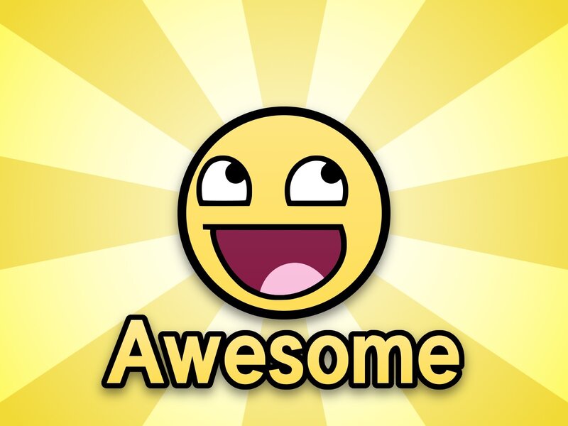 Awesome meme with sunburst background