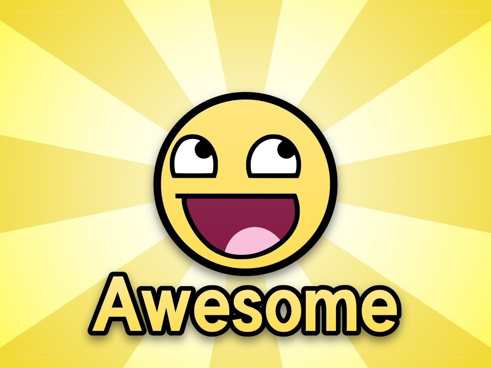 Awesome meme with sunburst background