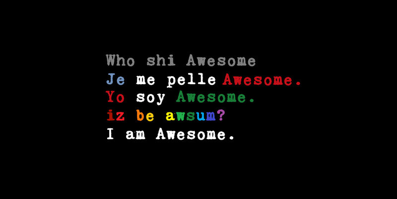 Awesome text in multiple languages