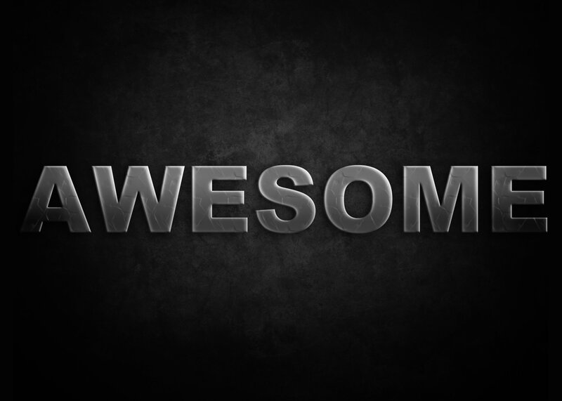 awesome text on dark background