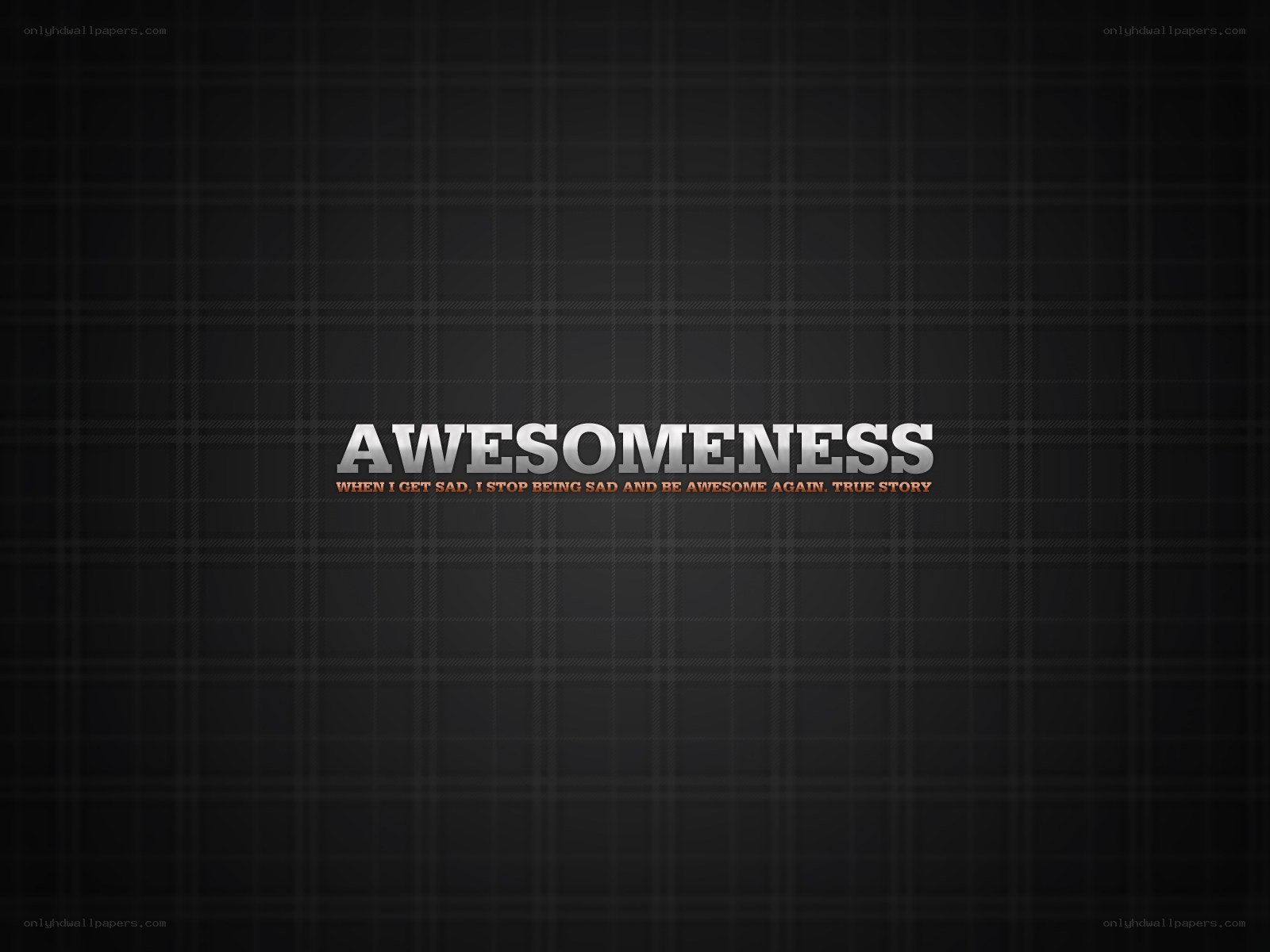 Awesomeness text on dark background