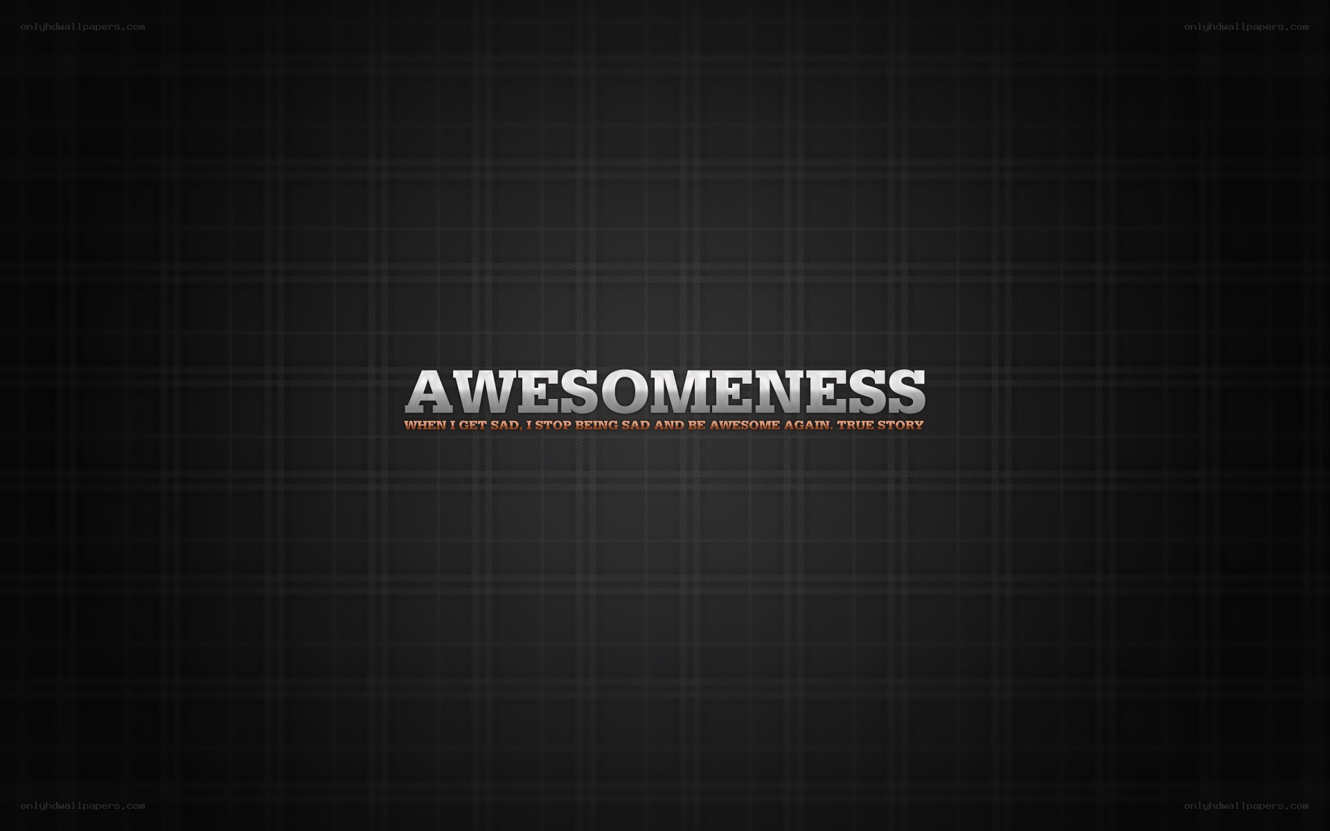 Awesomeness text on dark background