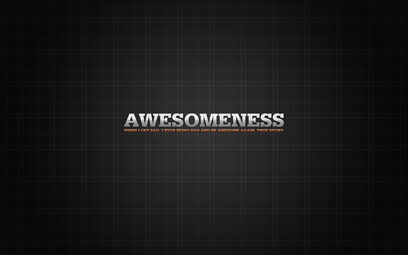 Awesomeness text on dark background