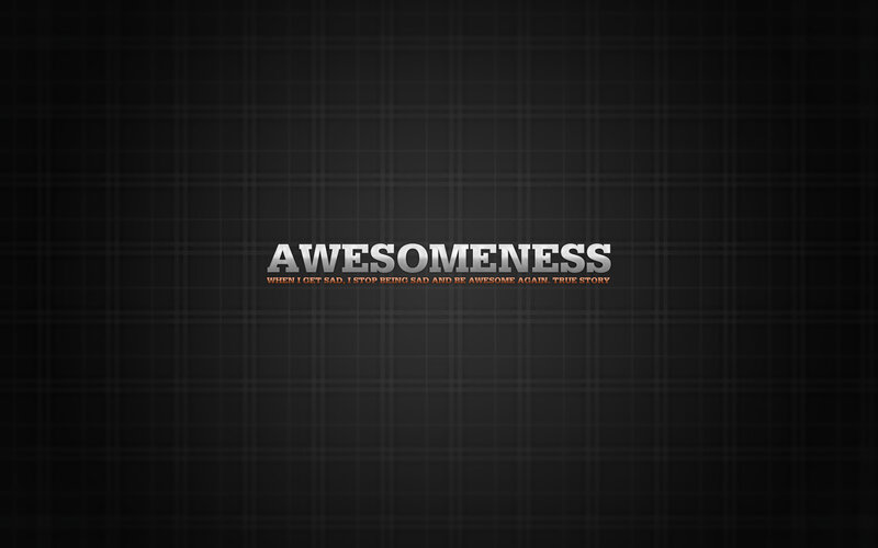 Awesomeness text on dark grid