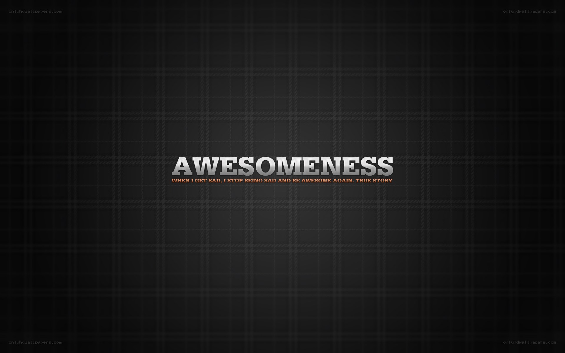 Awesomeness text on dark grid