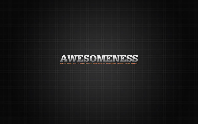 Awesomeness text on plaid