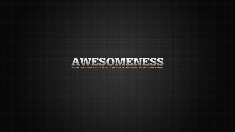 Awesomeness text on plaid