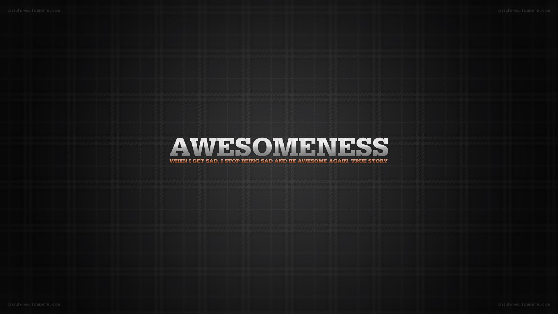 Awesomeness text on plaid