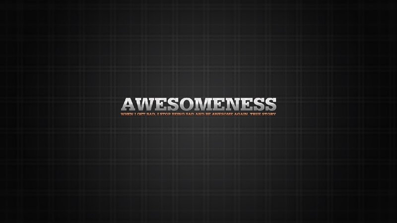 Awesomeness text on plaid