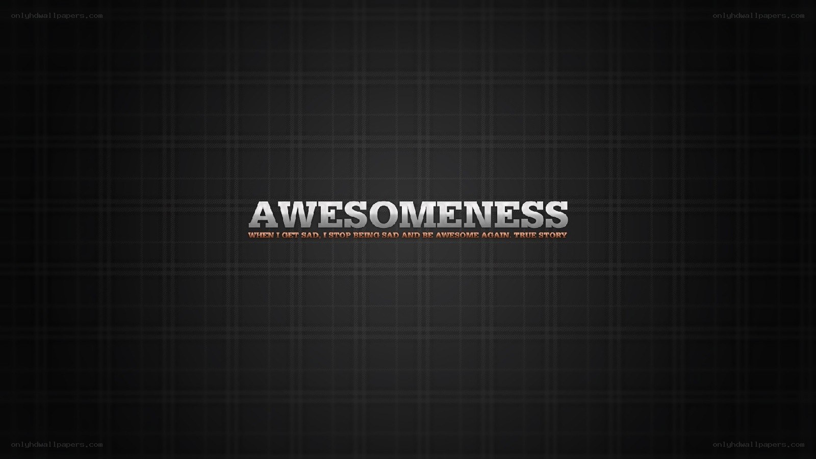 Awesomeness text on plaid