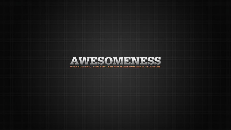 Awesomeness text on plaid