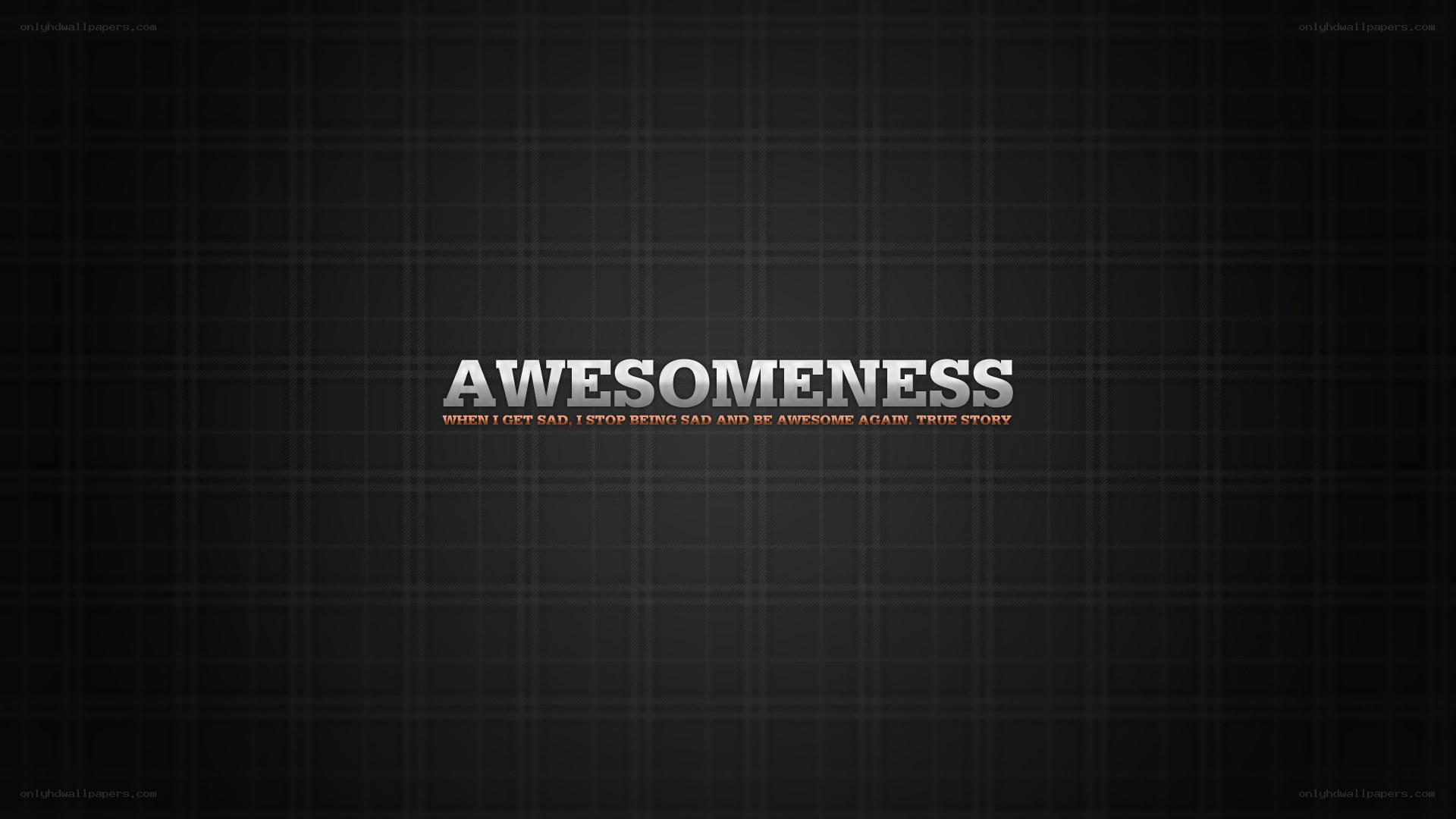 Awesomeness text on plaid