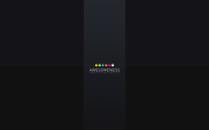 Awesomeness text with colorful dots