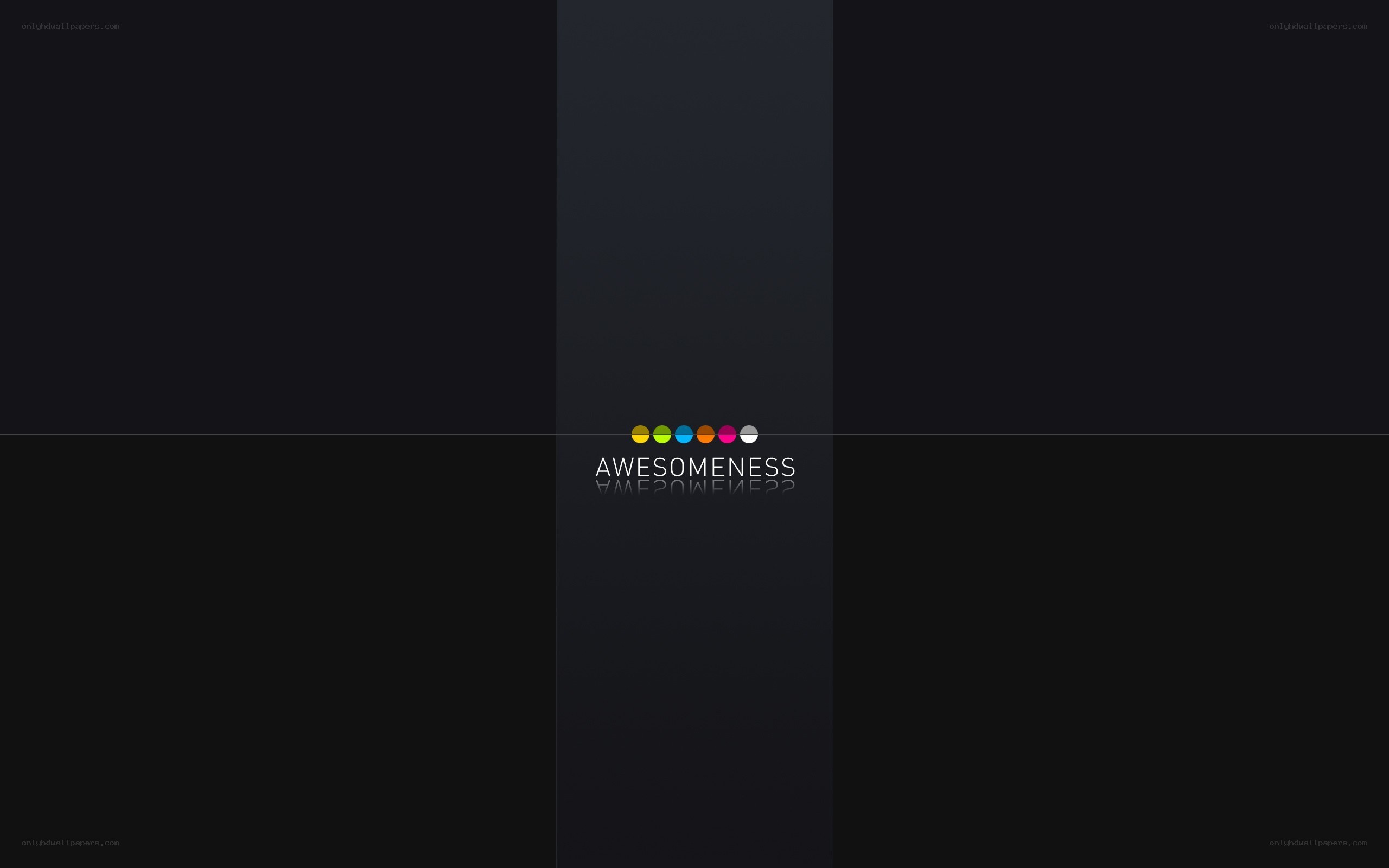 Awesomeness text with colorful dots