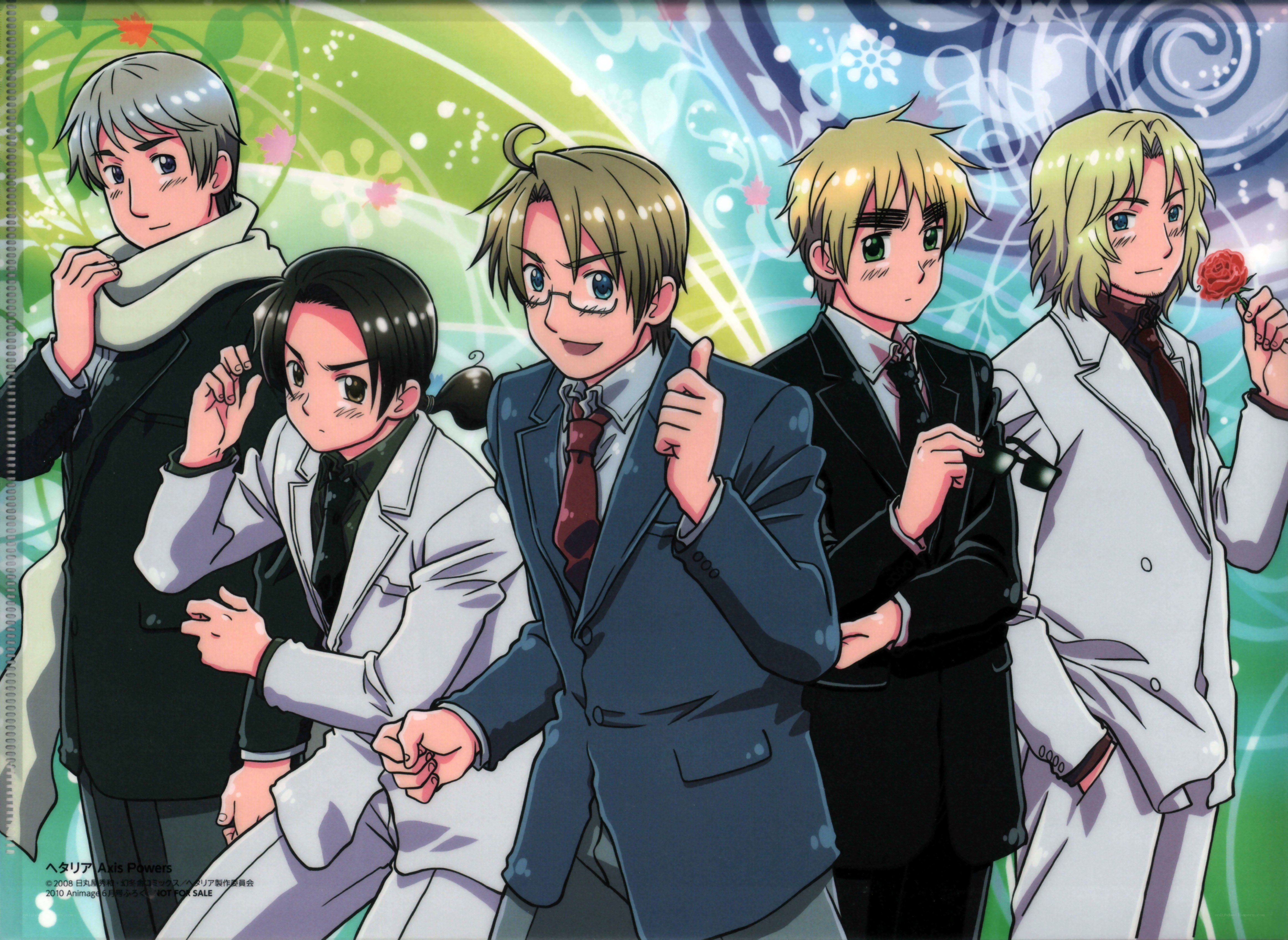 Axis Powers characters in suits