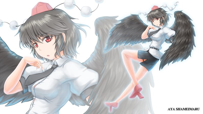 Aya Shameimaru with wings