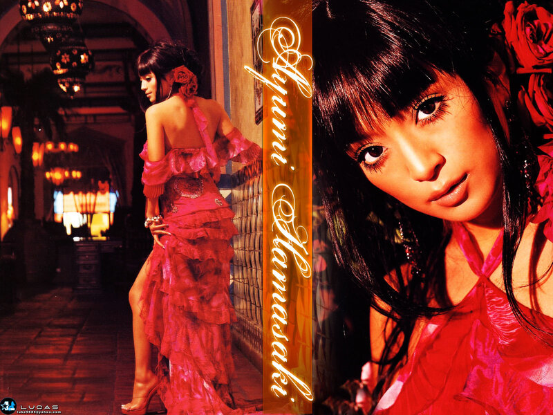 Ayumi Hamasaki in red dress