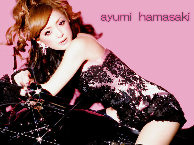 Ayumi Hamasaki on a motorcycle