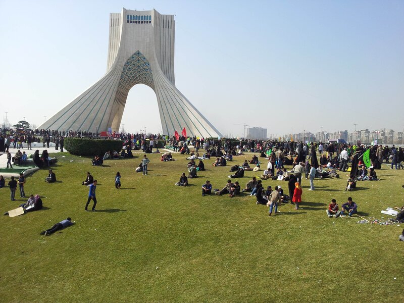 Azadi Tower and crowd