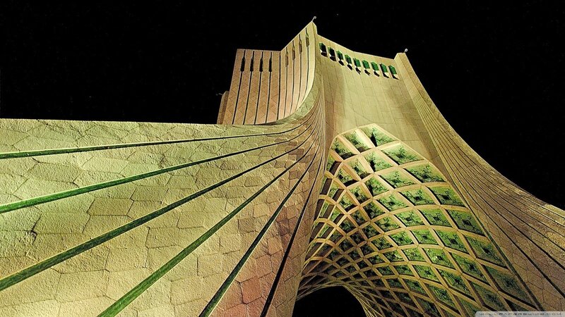 Azadi Tower at night