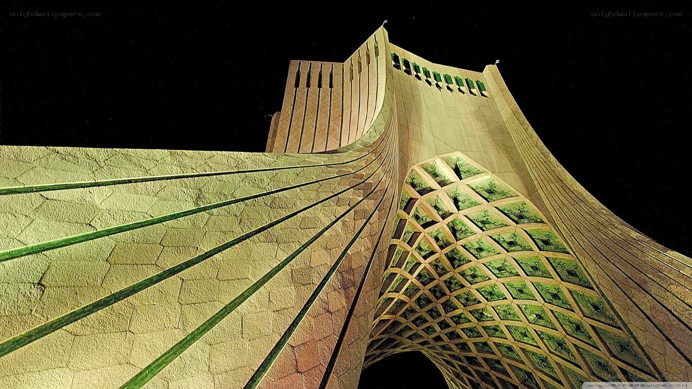 Azadi Tower at night