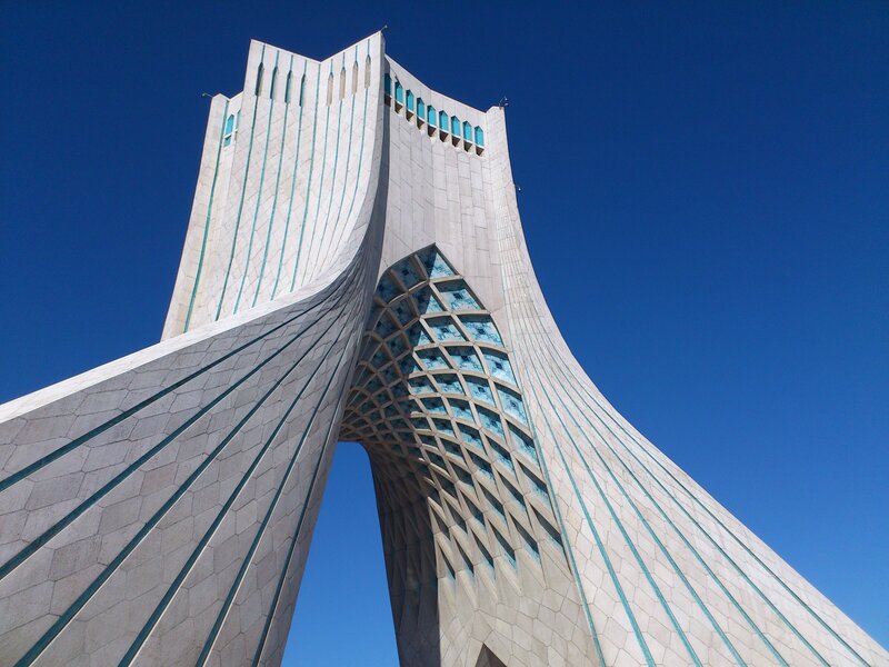 Azadi Tower — White, Dramatic, Afternoon