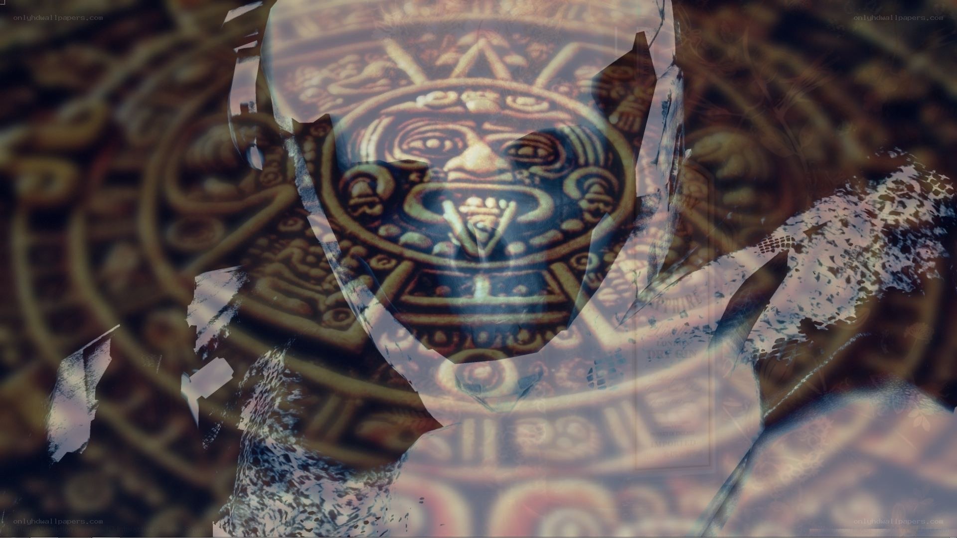 Aztec calendar overlay