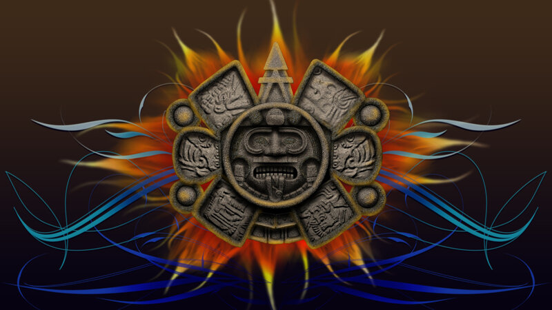 Aztec Calendar Stone — Black