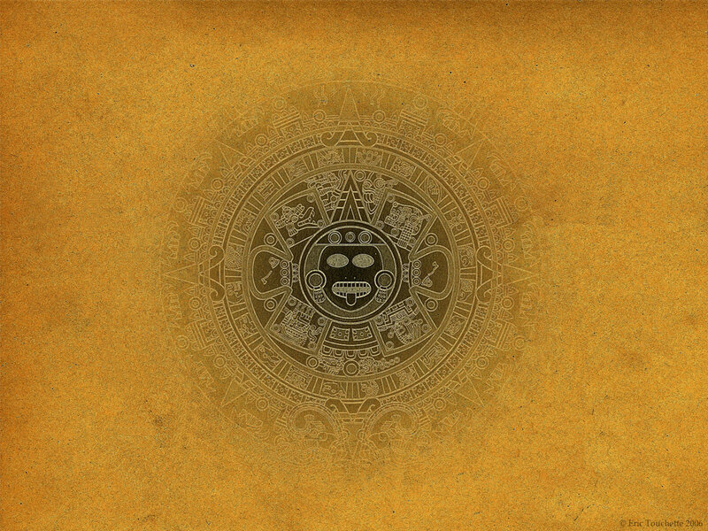 Aztec calendar stone design