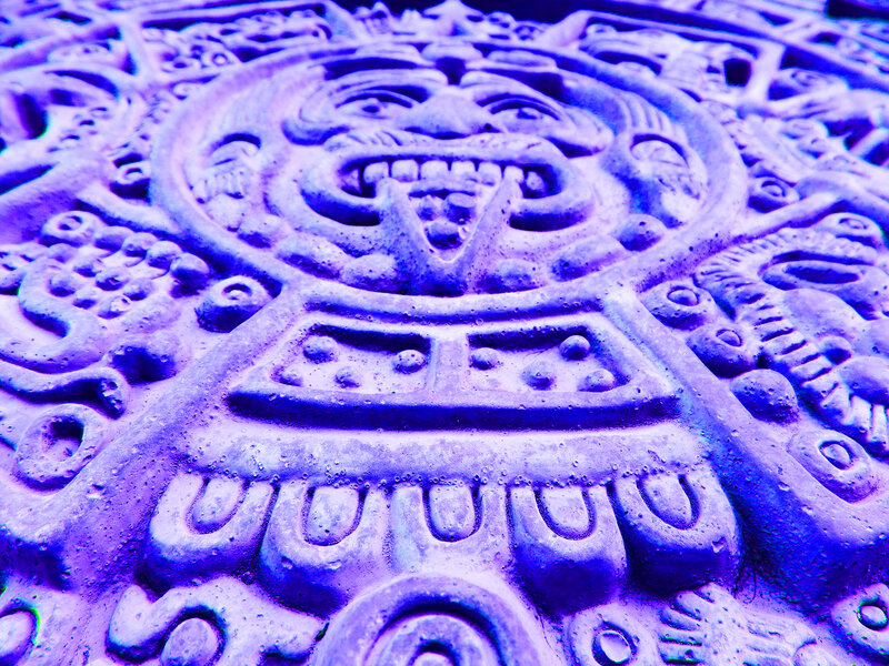 Aztec Calendar Stone — Purple
