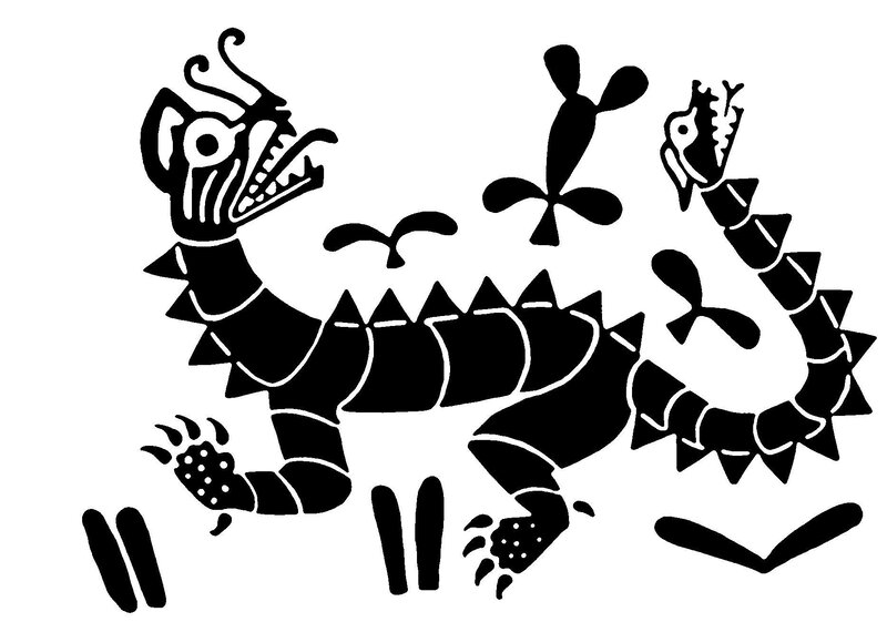 Aztec dragon design