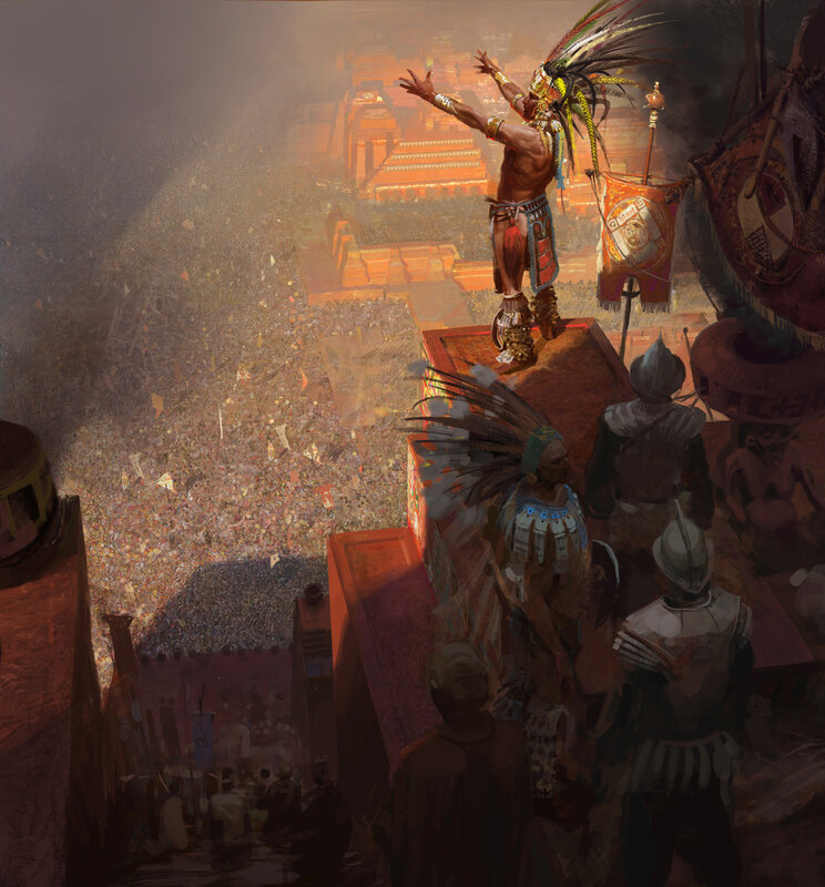 Aztec ruler addresses crowd