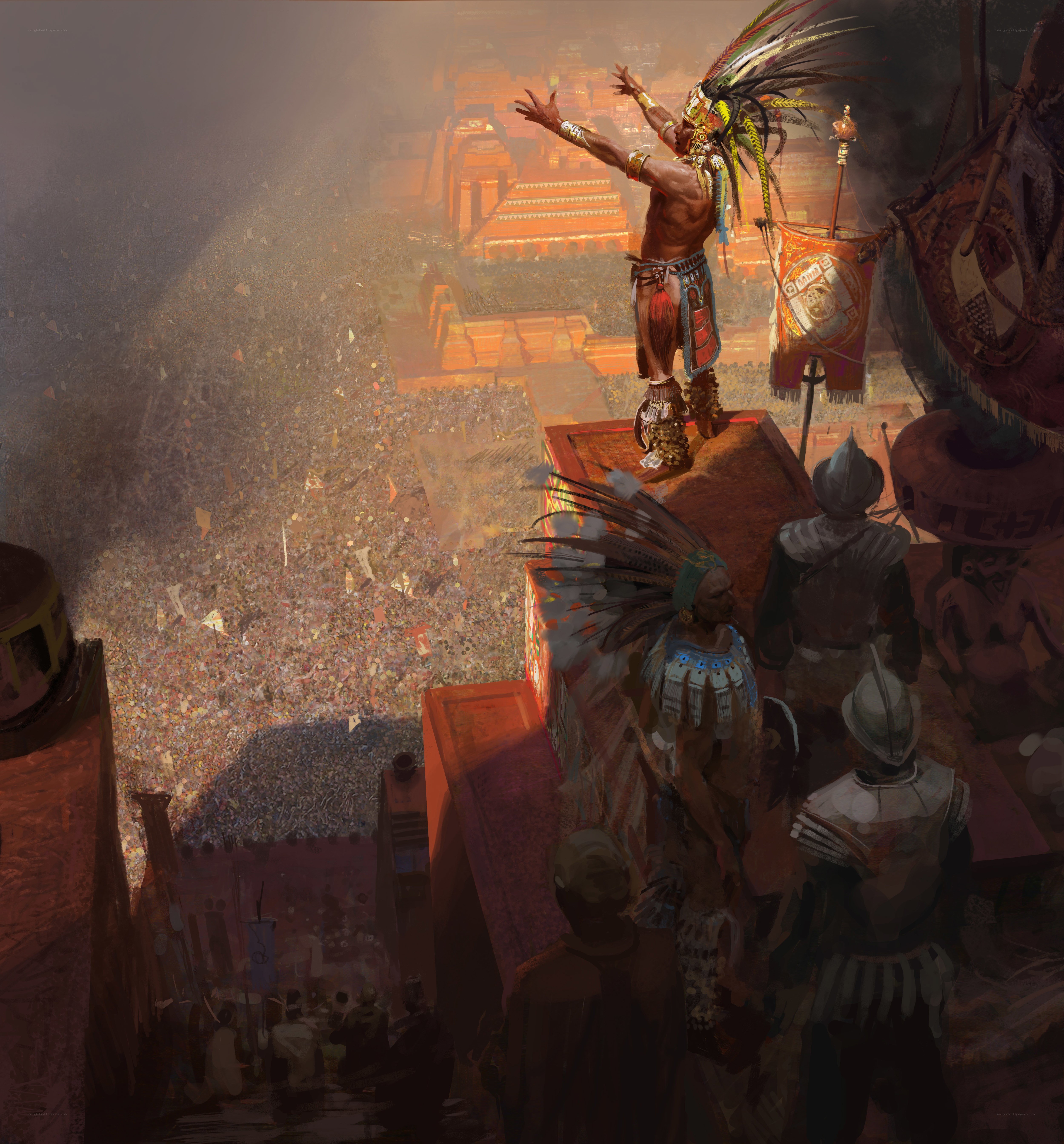 Aztec ruler addresses crowd