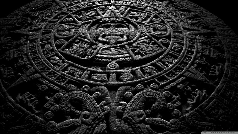 Aztec Sun Stone — Black, Dramatic